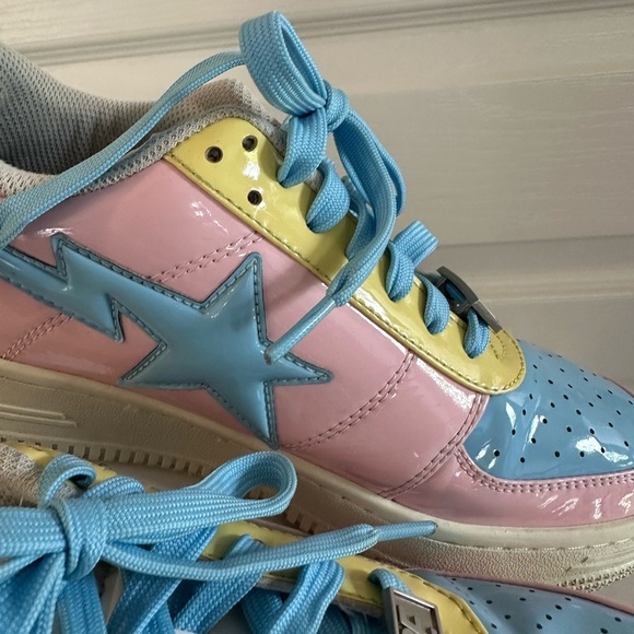 Authentic A Bathing Ape Bape Sta Low M2 20th Anniversary Patent Pink Mens size 8 main image 15